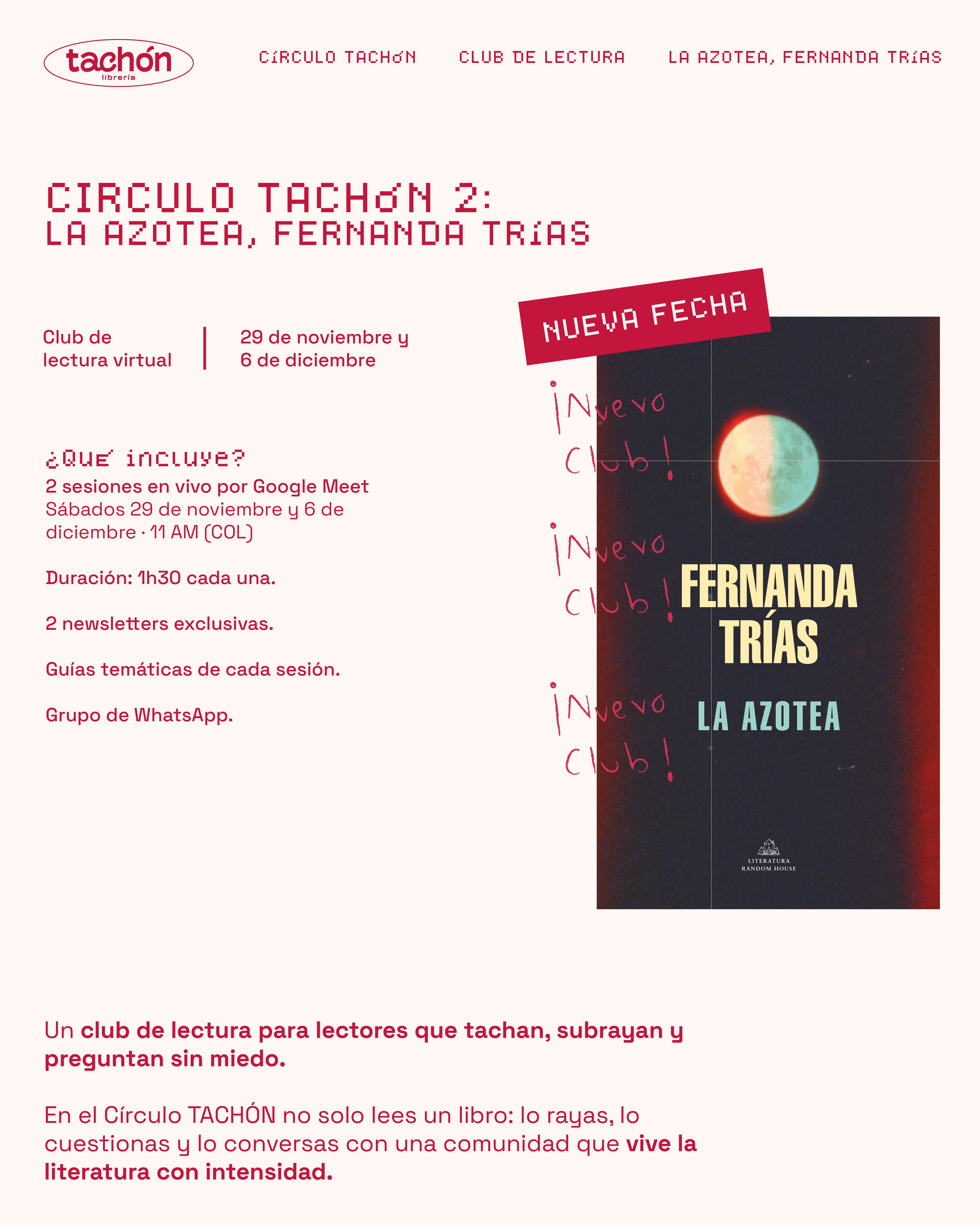 Círculo TACHÓN - La azotea de Fernanda Trías