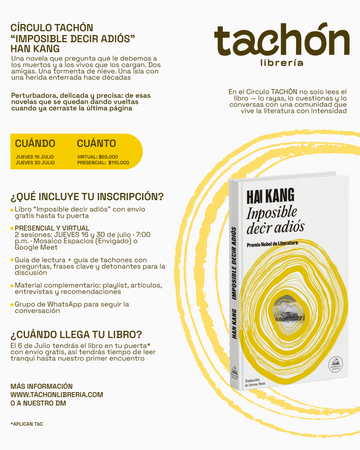 Círculo TACHÓN - Imposible decir adiós de Han Kang