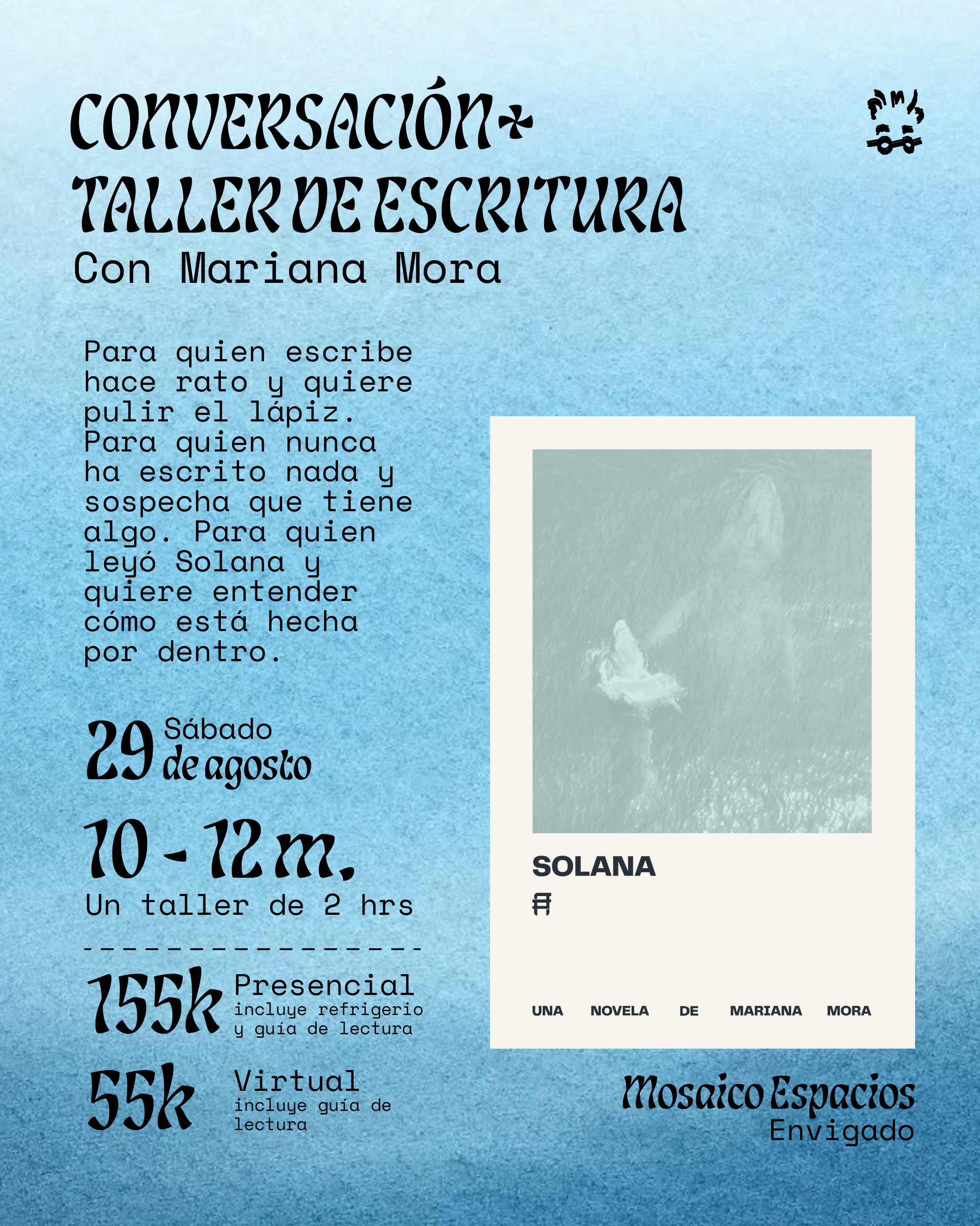 Conversación + Taller de escritura con Mariana Mora